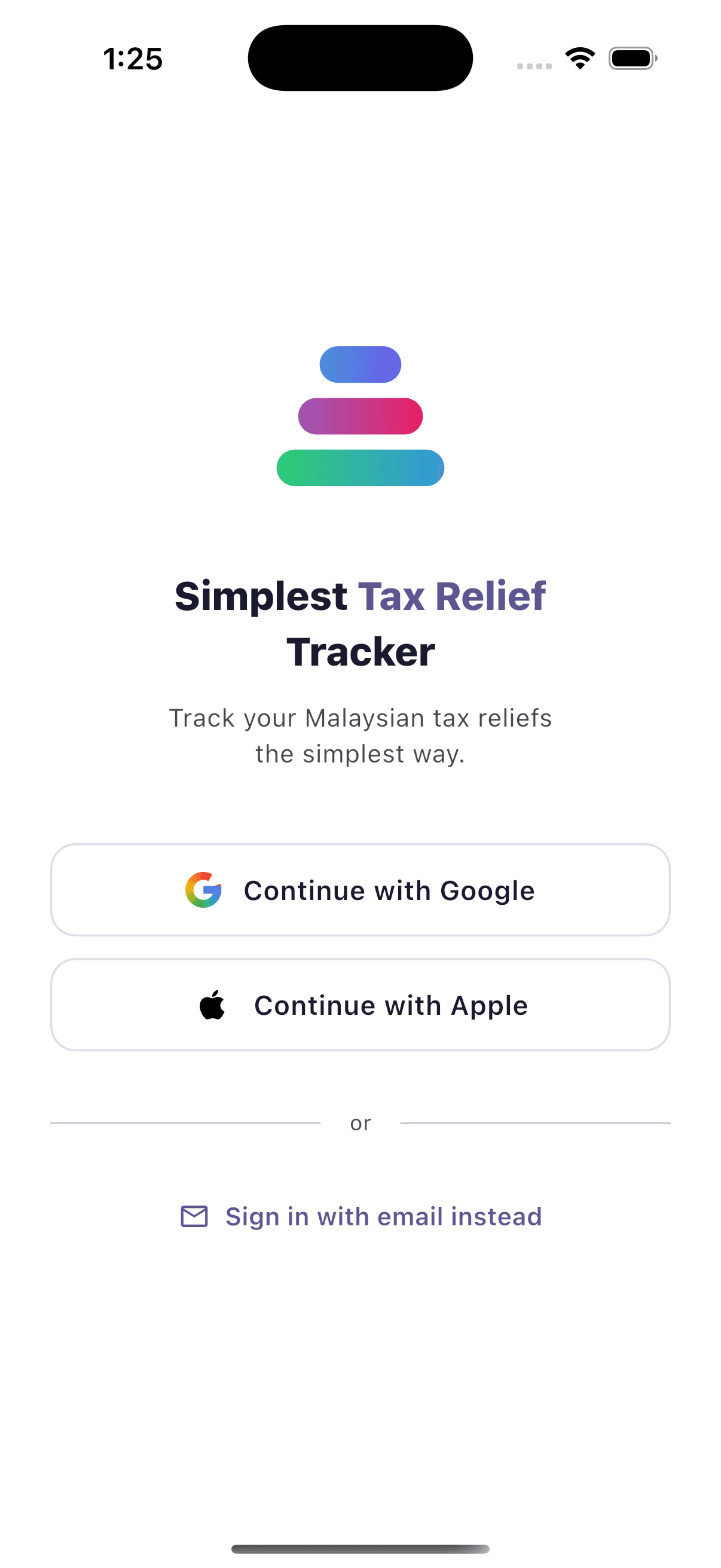 Simplest Tax Relief Tracker screenshot 1