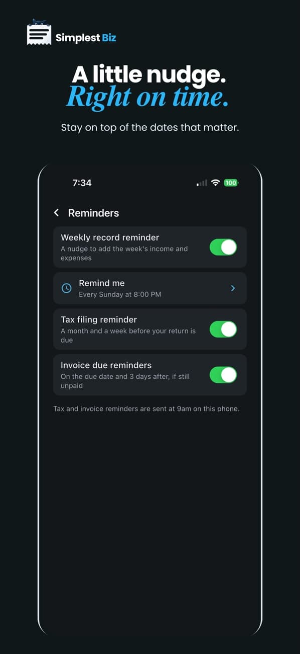 Reminders and notifications